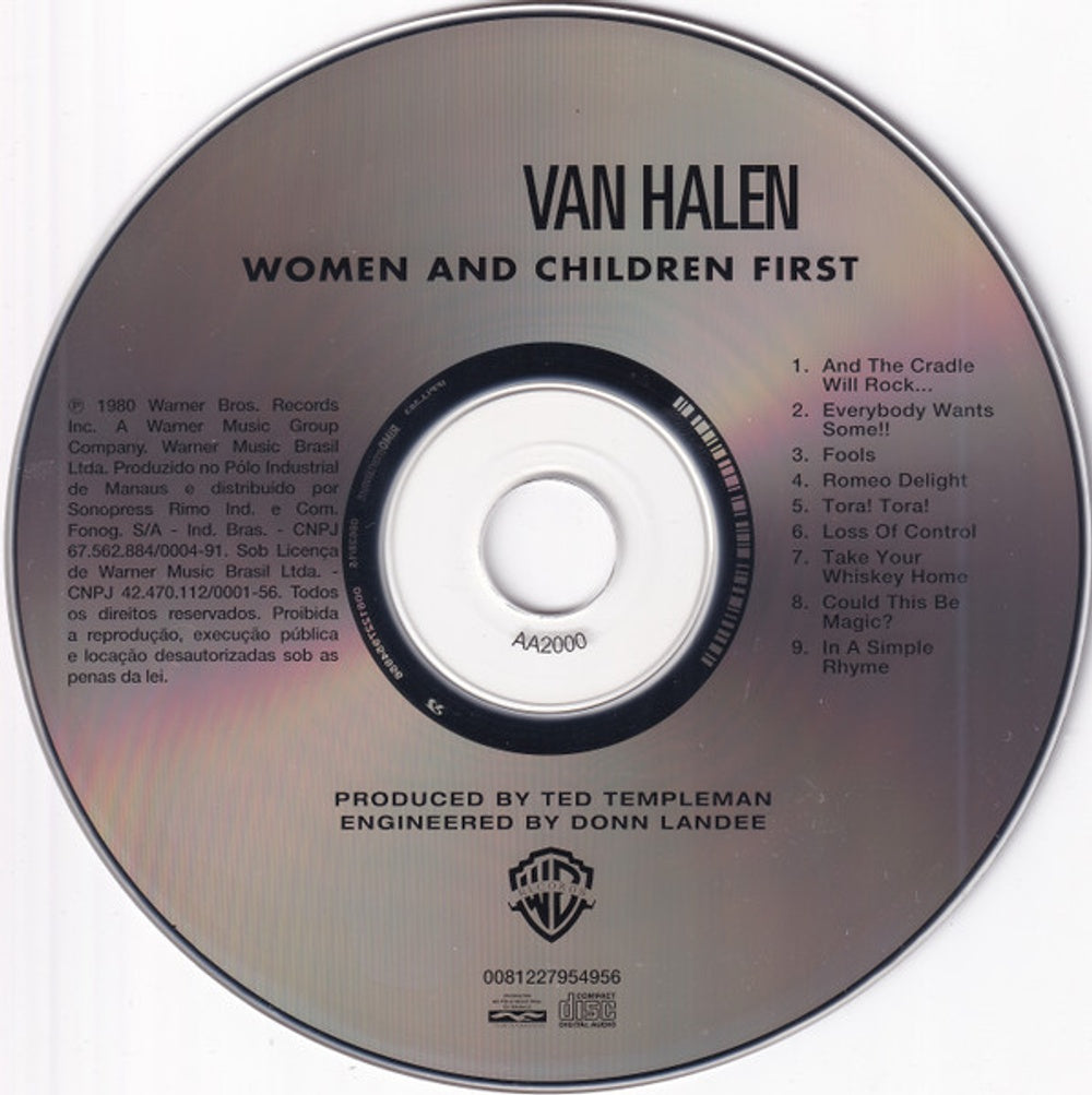 Label Disc: Van Halen – Women and Children First CD | Relix