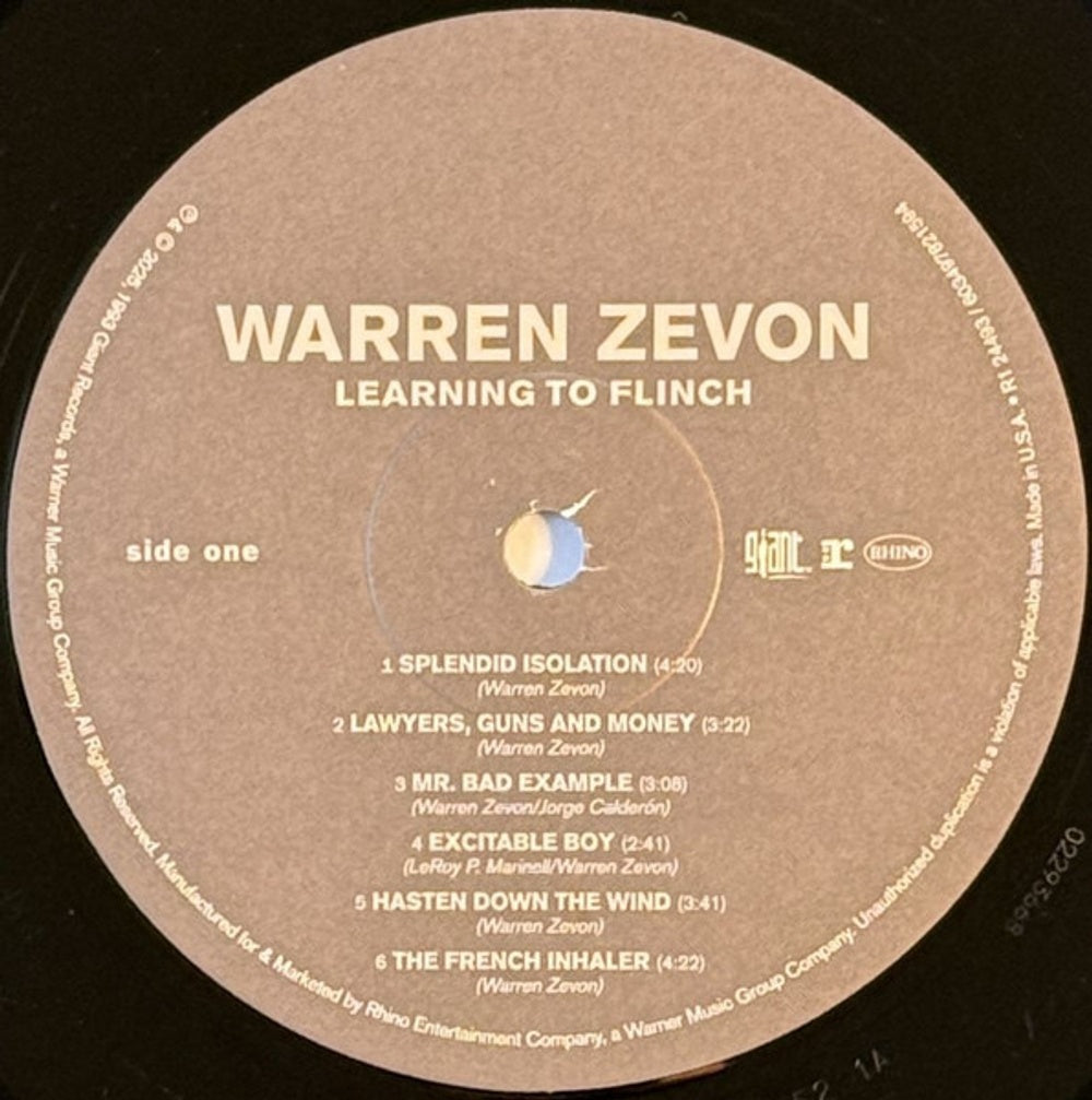 Label Disc: Warren Zevon – Learning To Flinch (Live)(Rktbr25) (Bme LP Vinyl) Vinyl LP | Relix