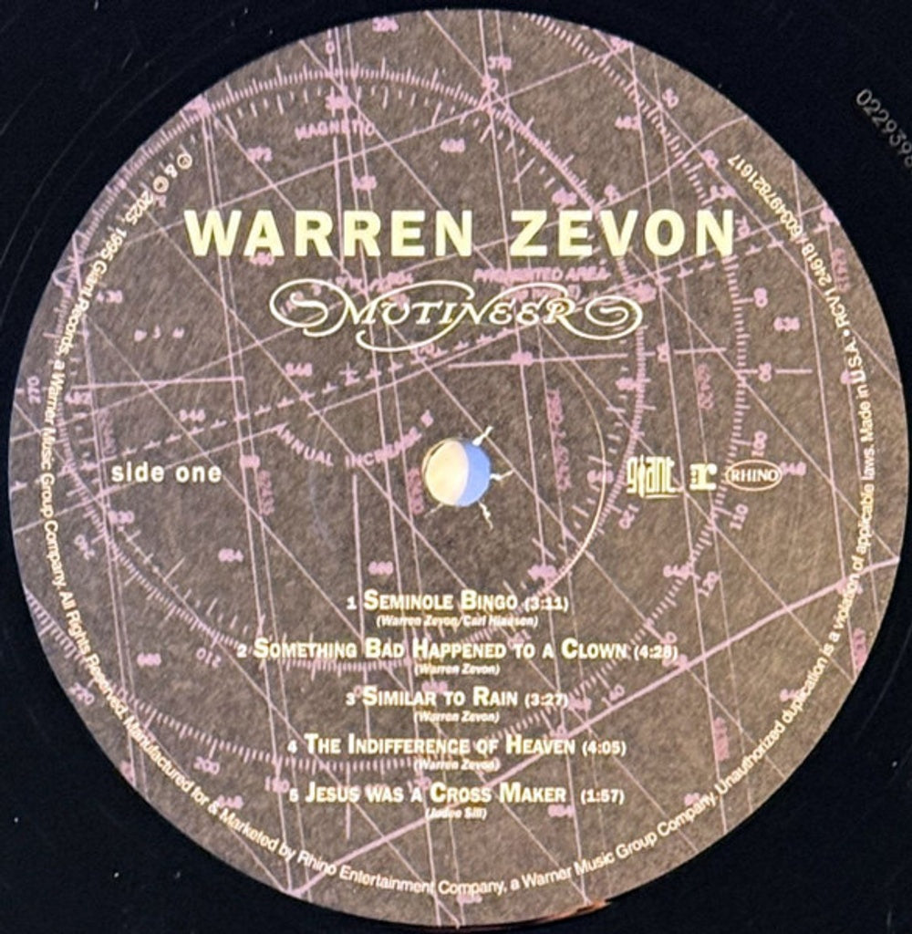 Label Disc: Warren Zevon – Mutineer (Rktbr25, Bme LP Vinyl) Vinyl LP | Relix
