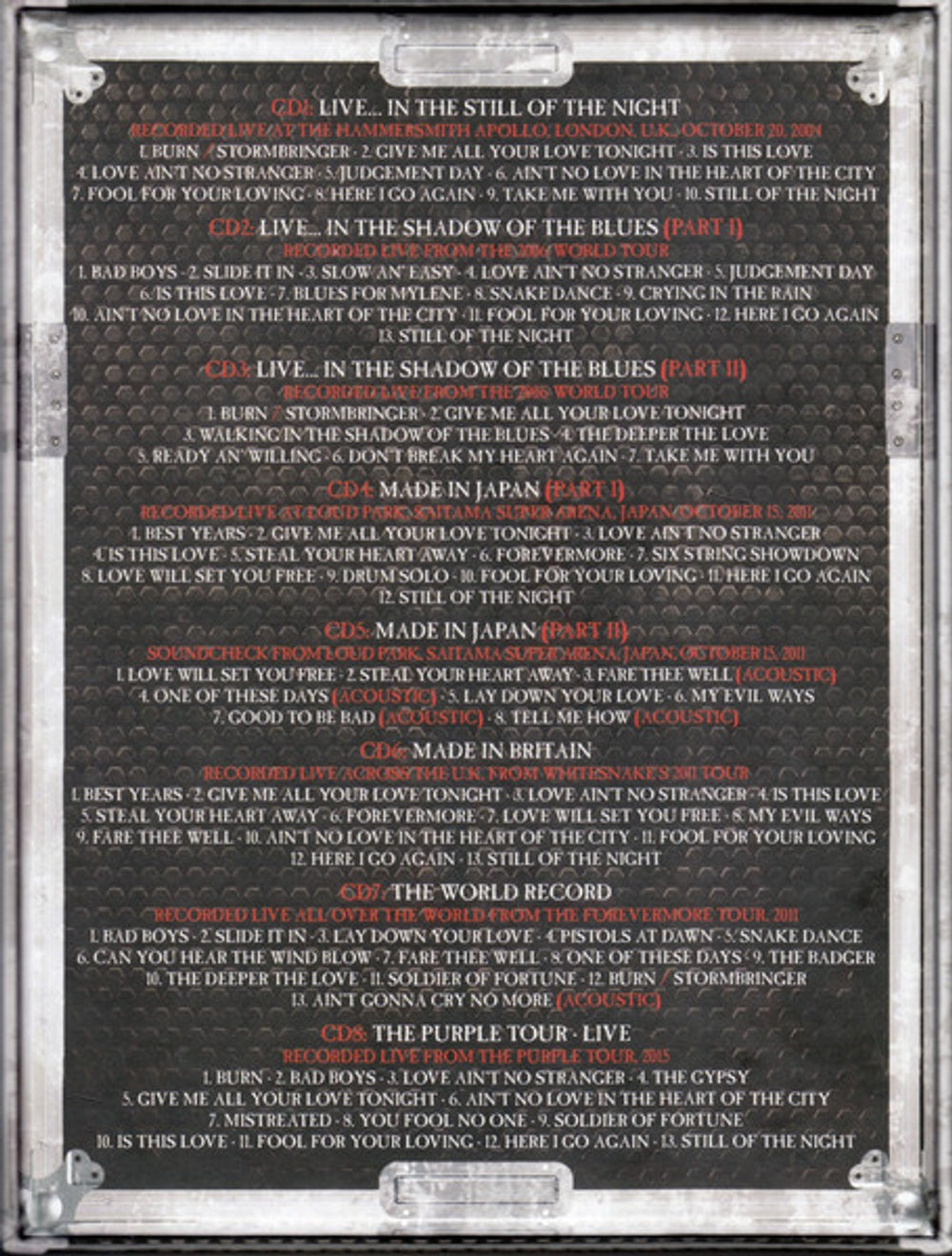 Label Disc: Whitesnake – Access All Areas: Live (Deluxe CD) CD | Relix