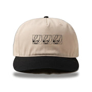 Triple Cropped Stealie Two-Tone Hat in Natural/Black — Officially licensed Grateful Dead Hat from Relix