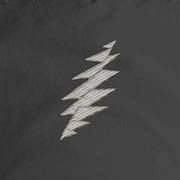 Close-up of the design on the Grateful Dead Embroidered Gray Bolt Surf Rope Cap - Black