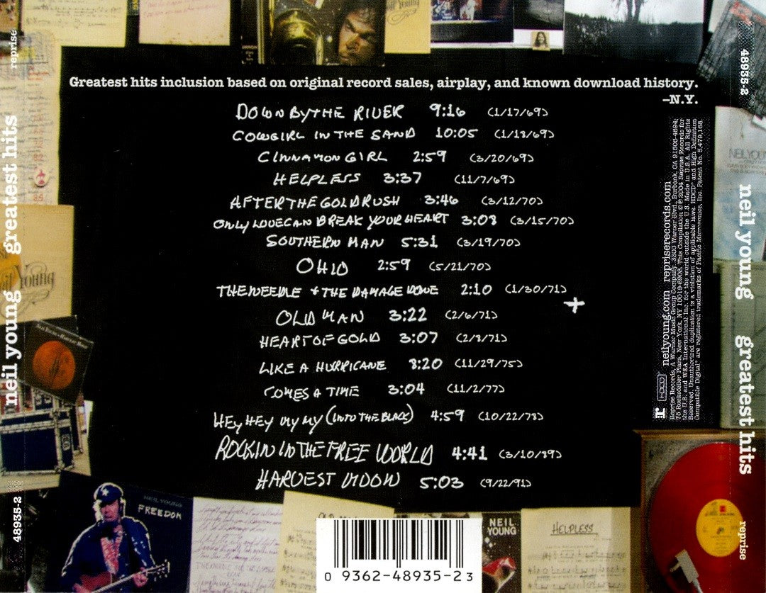 Neil Young – Greatest Hits – Back Cover – Relix – 1200x1200px