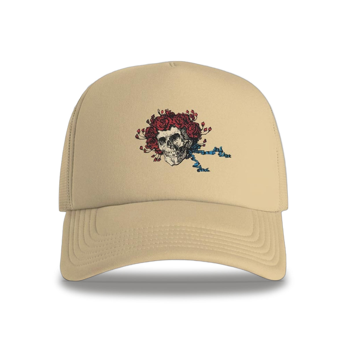 Bertha Foam Trucker Hat in Khaki — Officially licensed Grateful Dead Hat from Relix