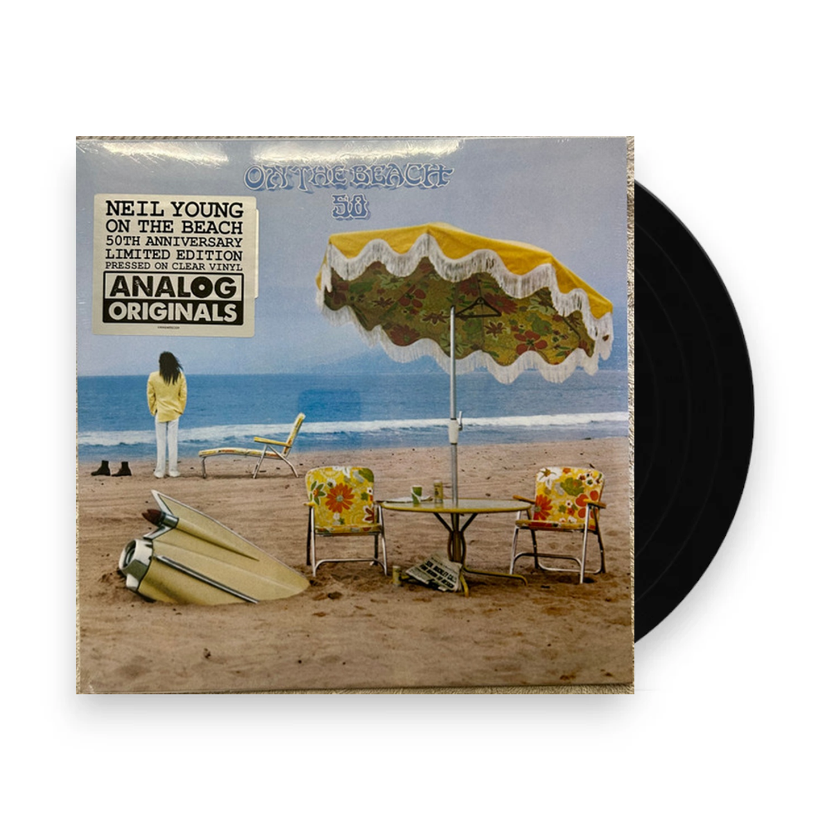 Packshot – Neil Young – On The Beach (Limited Edition Clear LP Vinyl) – LP – Relix
