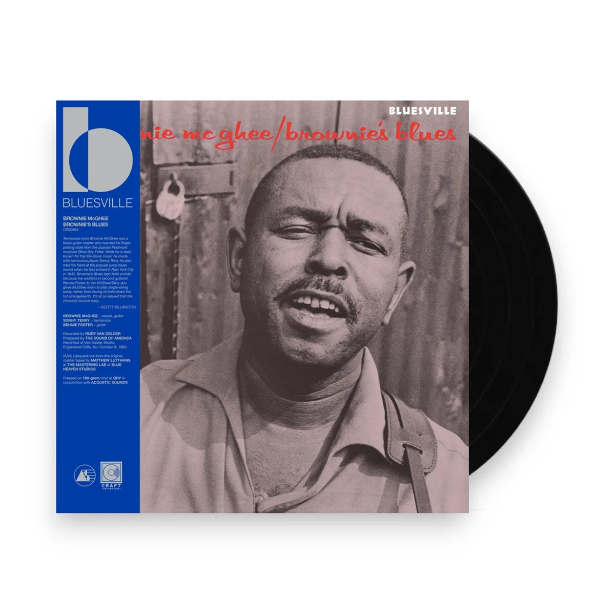 Packshot: Brownie Mcghee – Brownie's Blues - Bluesville Acoustic Sounds Series (180g Black with tip-on jacket LP Vinyl) Vinyl LP | Relix