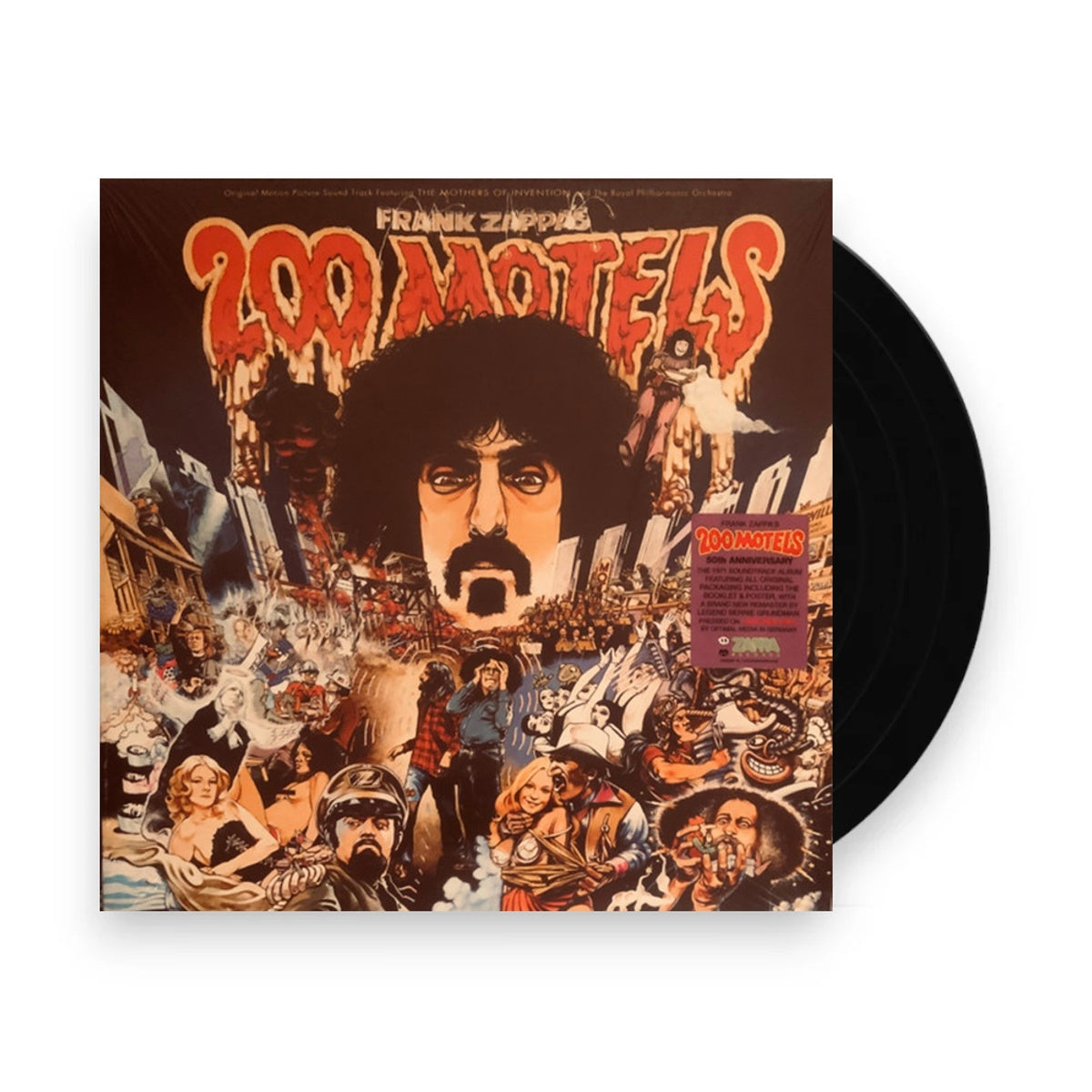 Packshot: Frank Zappa  (Colv) (Ogv) (Red) (Aniv) – 200 Motels - O.S.T. (Colored, 180 Gram, Red, Aniv LP Vinyl) Vinyl LP | Relix