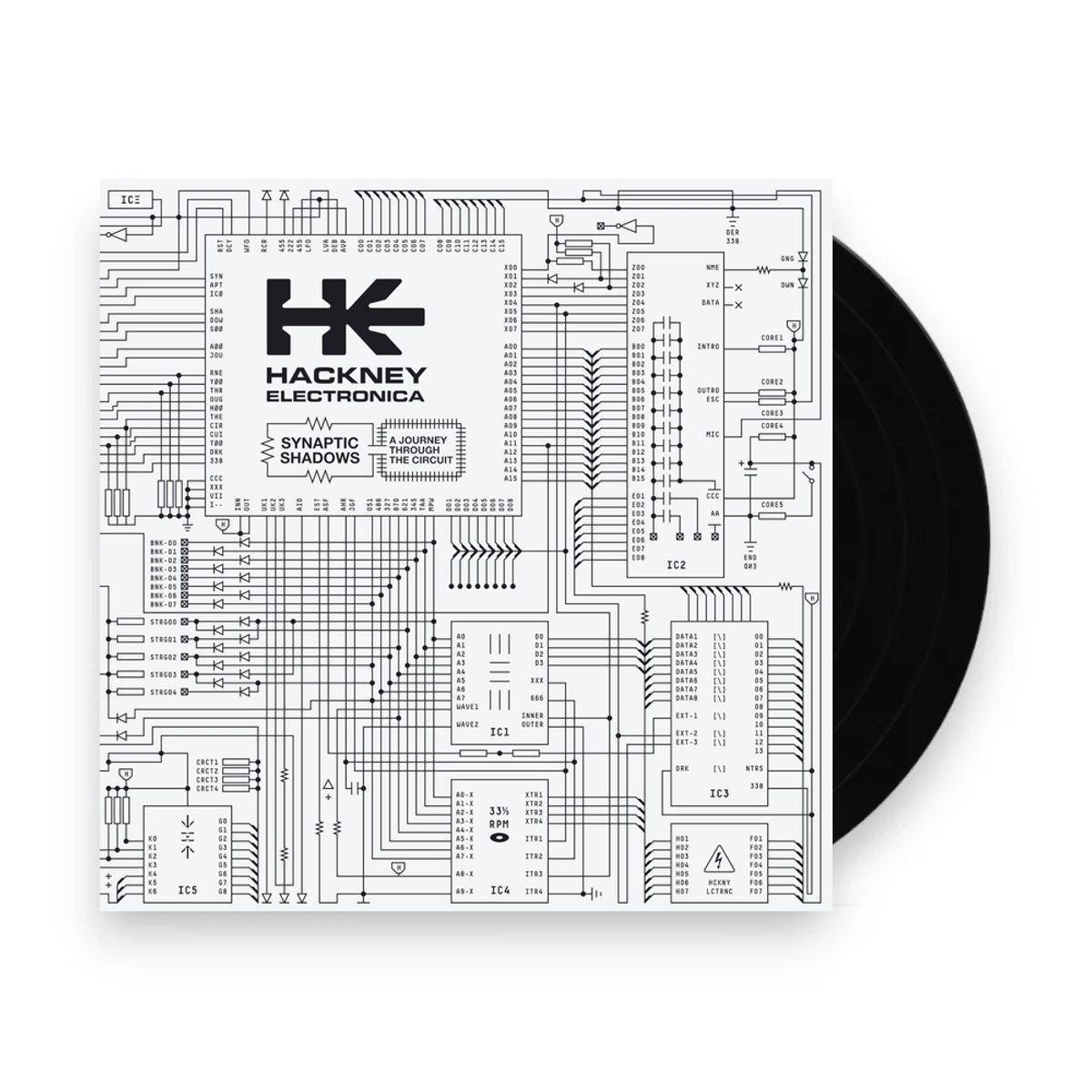 Packshot: Hackney Electronica – Synaptic Shadows (12" Vinyl) Vinyl LP | Relix