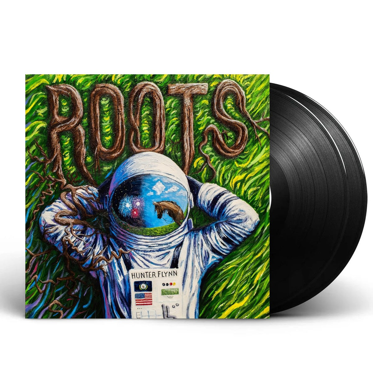 Packshot: Hunter Flynn – Roots (White & Deep Purple 2-LP Vinyl) Vinyl LP | Relix