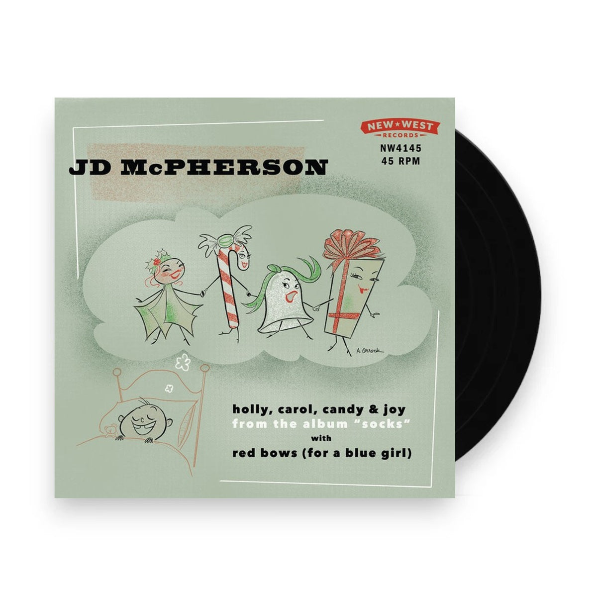 Packshot: JD McPherson – "Red Bows For A Blue Girl" / "Holly, Carol, Candy and Joy" (RSD BF 2019 7" Vinyl) Vinyl LP | Relix