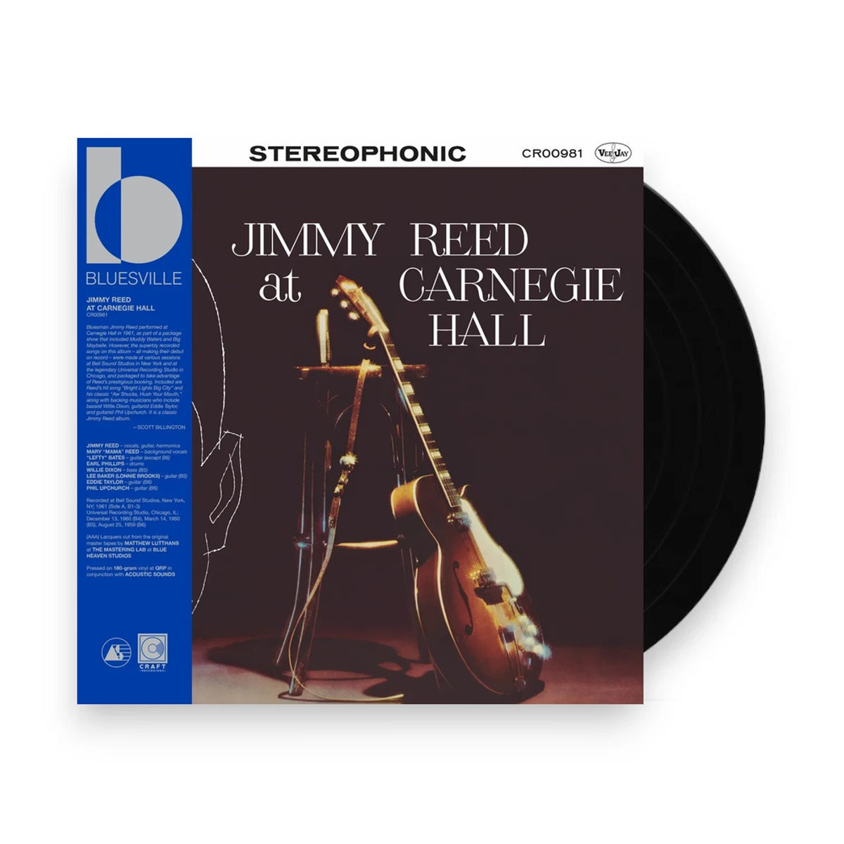 Packshot: Jimmy Reed – Jimmy Reed At Carnegie Hall - 2026 Bluesville (180g with tip-on jacket + obi LP Vinyl) Vinyl LP | Relix