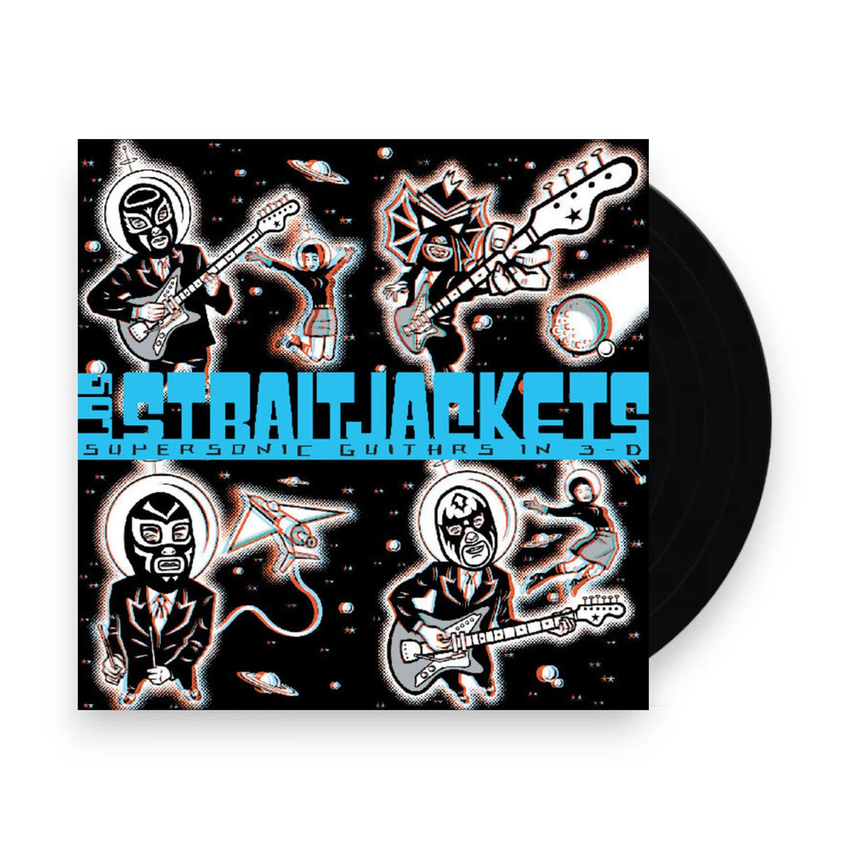 Packshot: Los Straitjackets – Supersonic Guitars In 3-D (Blue, Colored, Clear LP Vinyl) Vinyl LP | Relix