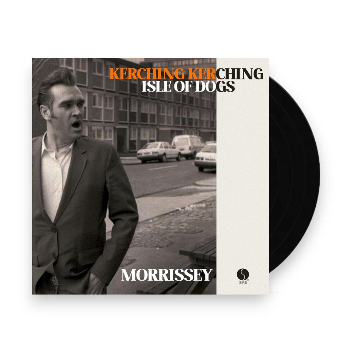 Packshot: Morrissey – Kerching Kerching / Isle Of Dogs (7" Vinyl) Vinyl LP | Relix