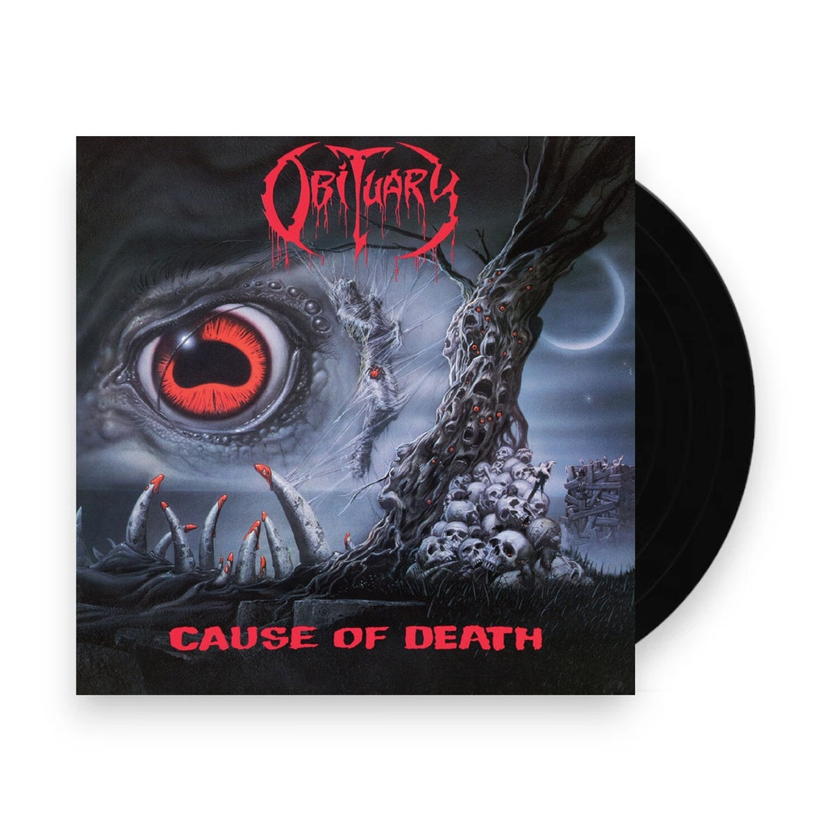 Packshot: Obituary – Cause Of Death - Gray/Black Splatter (Blk, Colored LP Vinyl) Vinyl LP | Relix