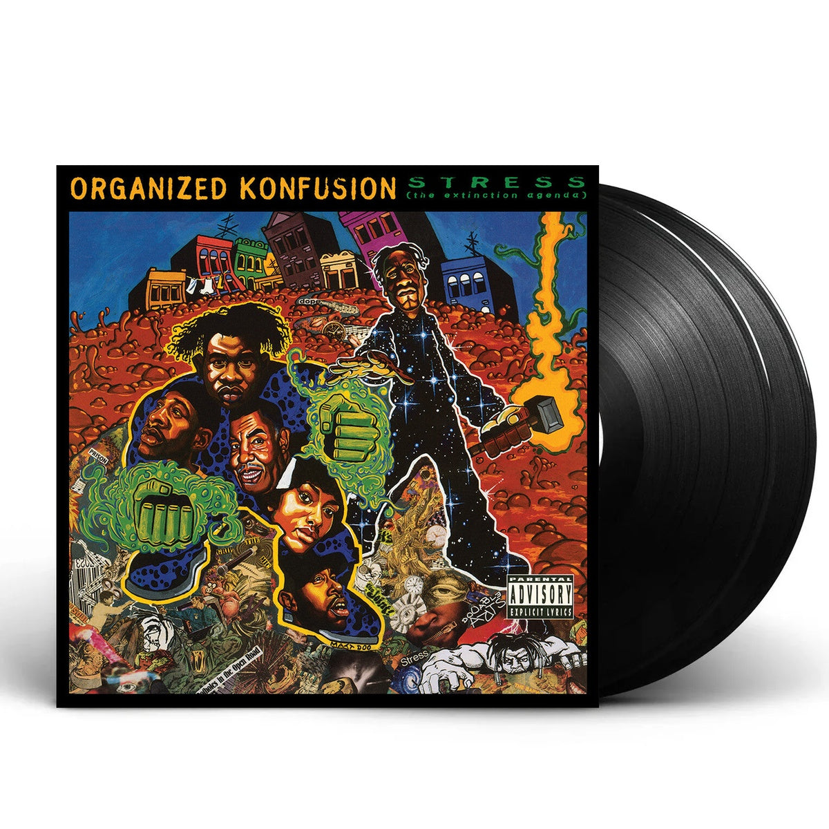 Packshot: Organized Konfusion – Stress: The Extinction Agenda (First-ever official double vinyl pressing) Vinyl LP | Relix