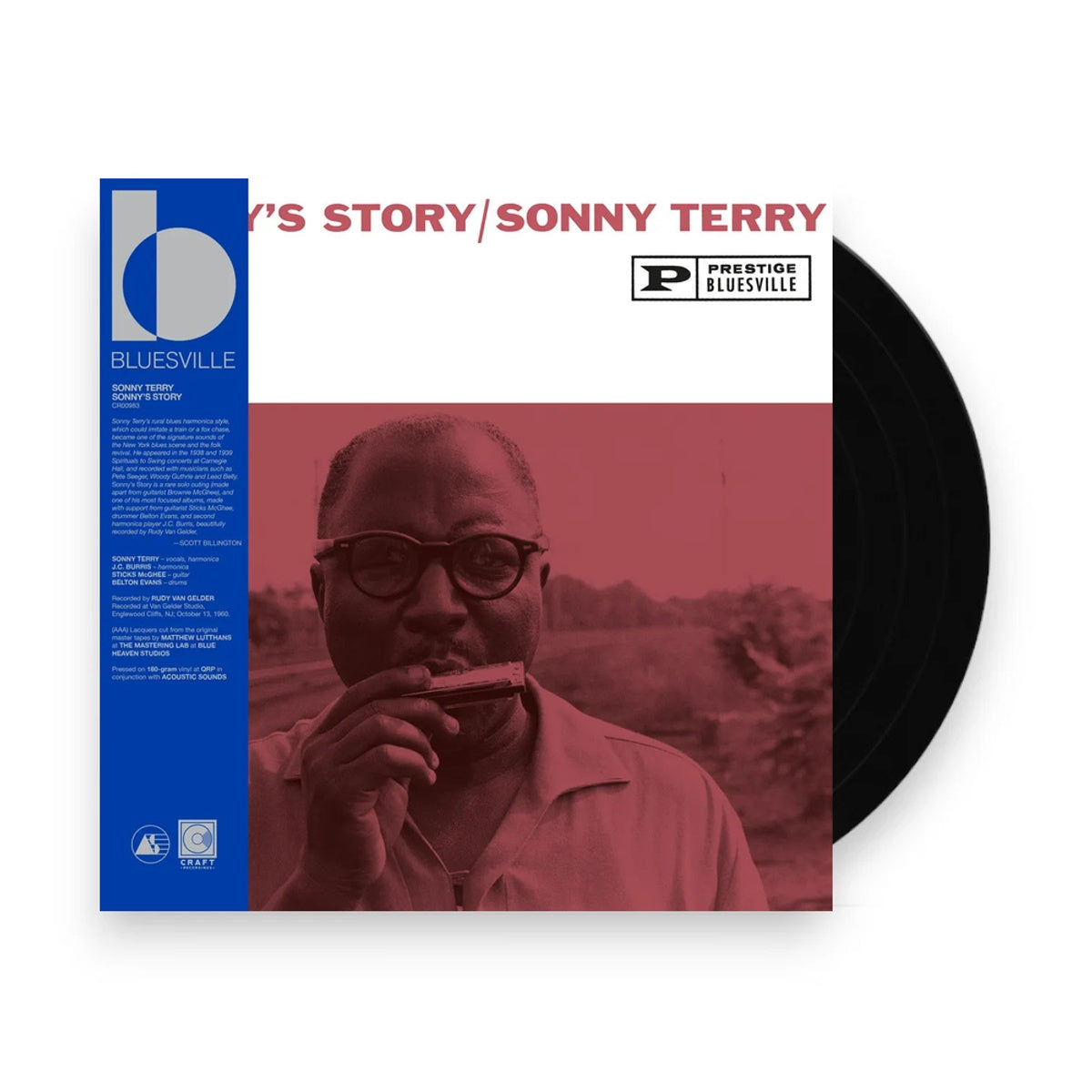 Packshot: Sonny Terry – Sonny's Story - Bluesville Acoustic Sounds Series (180g Black with tip-on jacket LP Vinyl) Vinyl LP | Relix