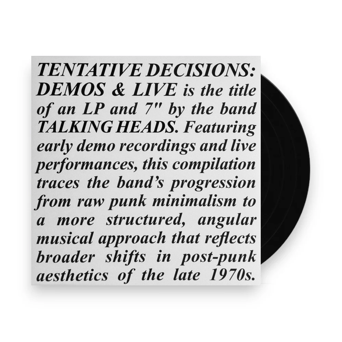 Packshot: Talking Heads – Tentative Decisions: Demos & Live (RSD Black Friday 2025 LP Vinyl) Vinyl LP | Relix