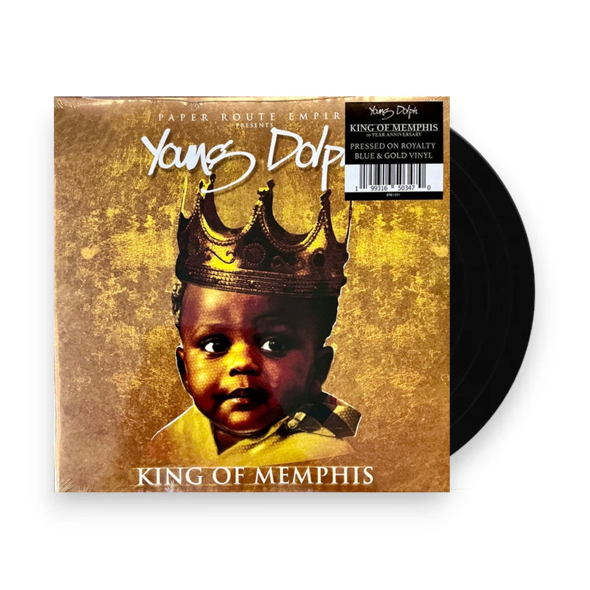 Packshot: Young Dolph – King Of Memphis (10 Year, Royalty Blue/Gold LP Vinyl) Vinyl LP | Relix