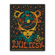 Phil Lesh & Friends poster by Darryl Norsen for March 2024 featuring vibrant psychedelic artwork with nature and cosmic motifs