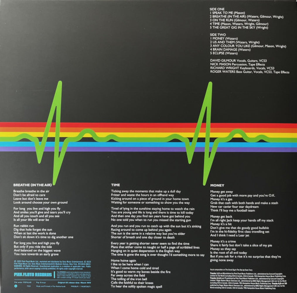 Pink Floyd – The Dark Side of the Moon: 50th Anniversary – Back Cover – Relix – 1014x1000px