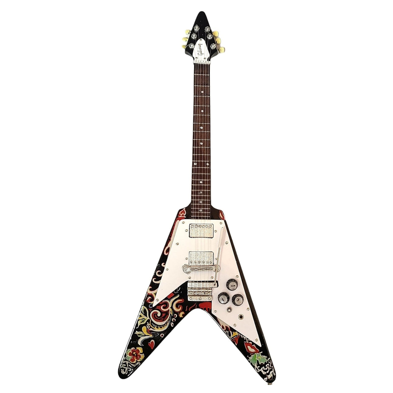 Jimi Hendrix Gibson Psychedelic Flying V Mini Guitar