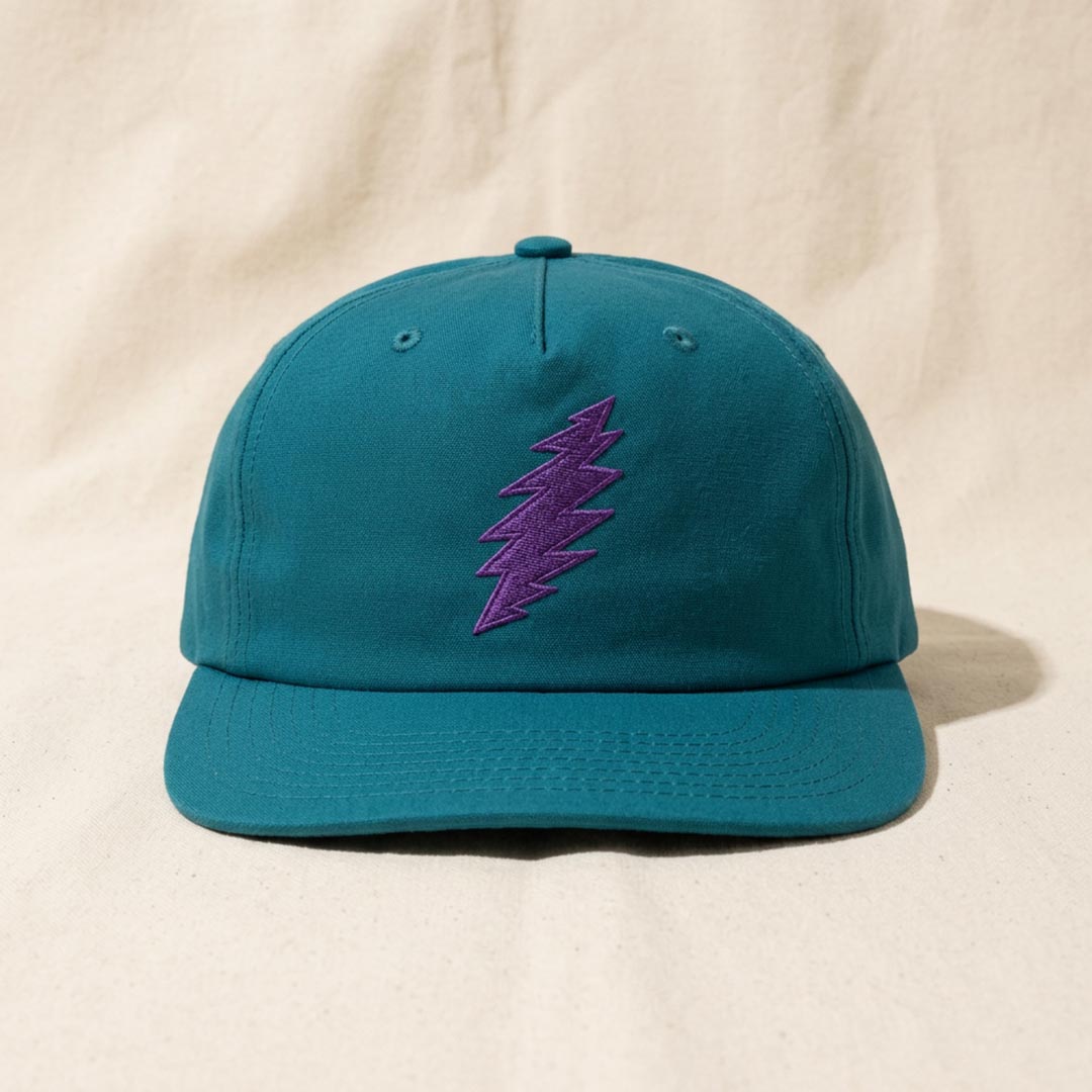 Grateful Dead Embroidered Purple Bolt Surf Hat - Teal