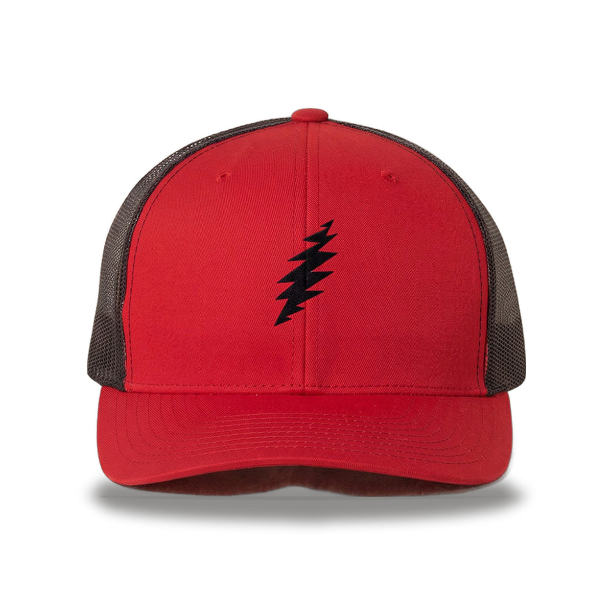 Grateful Dead Black Bolt Trucker Hat - Red/Black