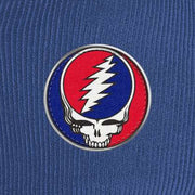Close-up of the design on the Grateful Dead Embroidered Stealie Cord Rope Cap - Royal