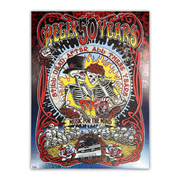 Relix 50th Anniversary foil poster by Gary Kroman featuring vibrant psychedelic collage artwork with reflective foil finish celebrating five decades of music history