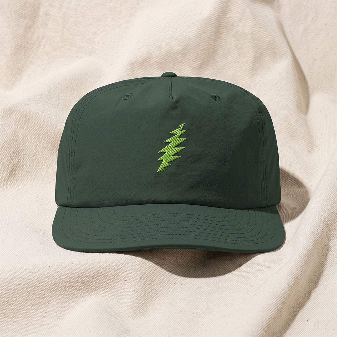 Grateful Dead Embroidered Lime Bolt Surf Hat - Pine Green
