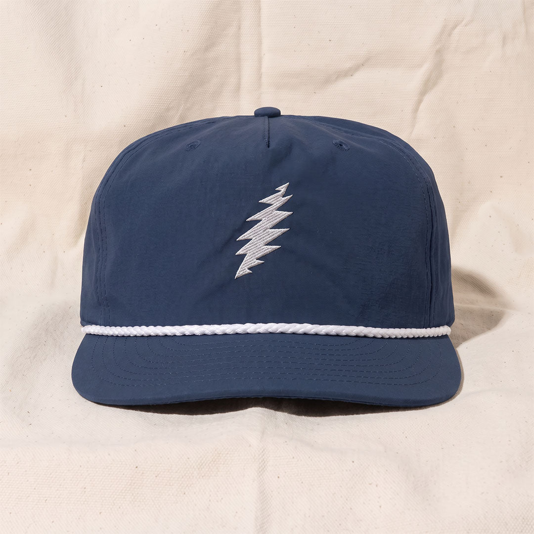 Grateful Dead Embroidered White Bolt Rope Hat - Navy