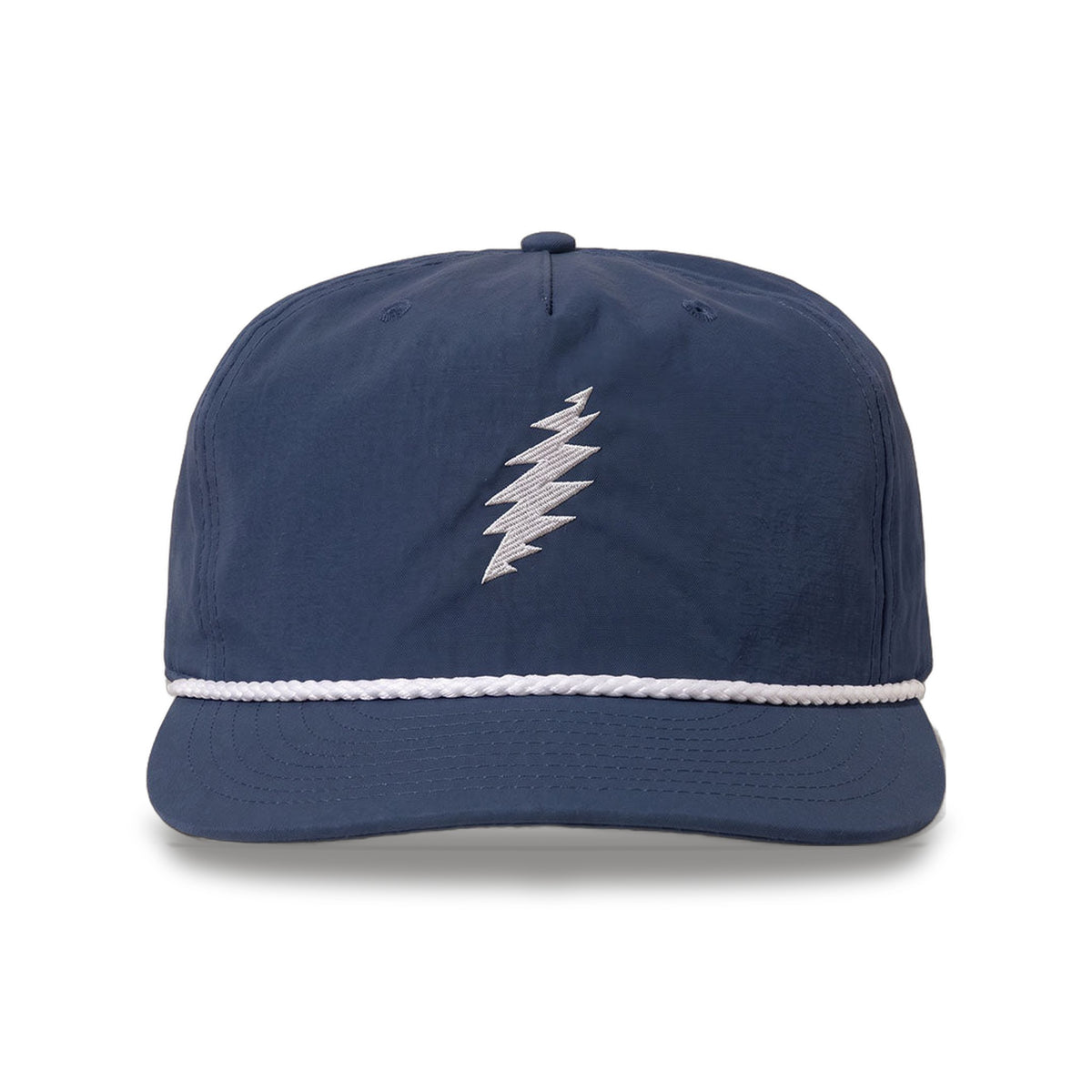 Grateful Dead Embroidered White Bolt Rope Hat - Navy