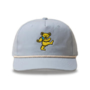 Embroidered Yellow Bear Rope Hat in Powder Blue — Officially licensed Grateful Dead Hat from Relix