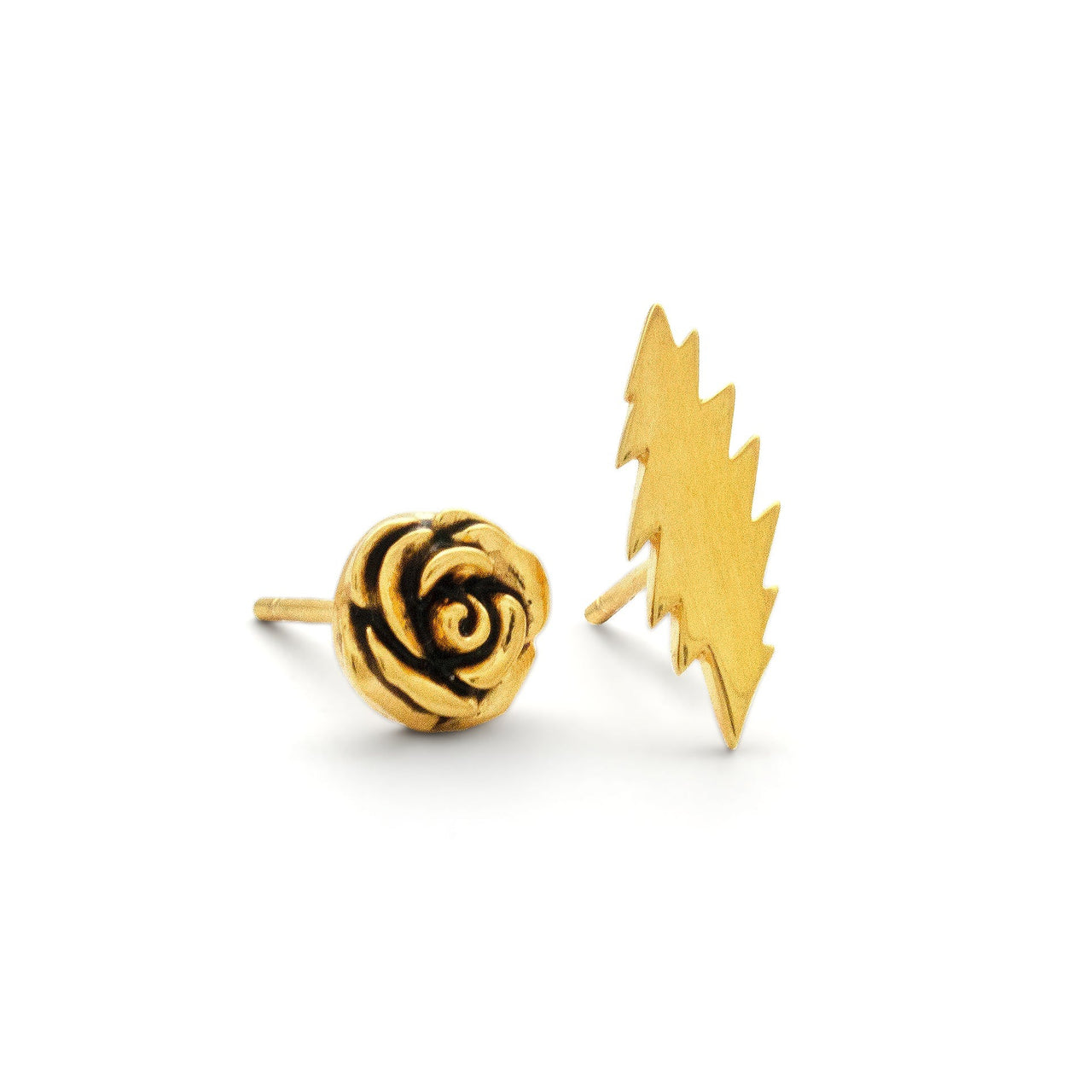 Scarlet Fire Stud Earrings | Gold