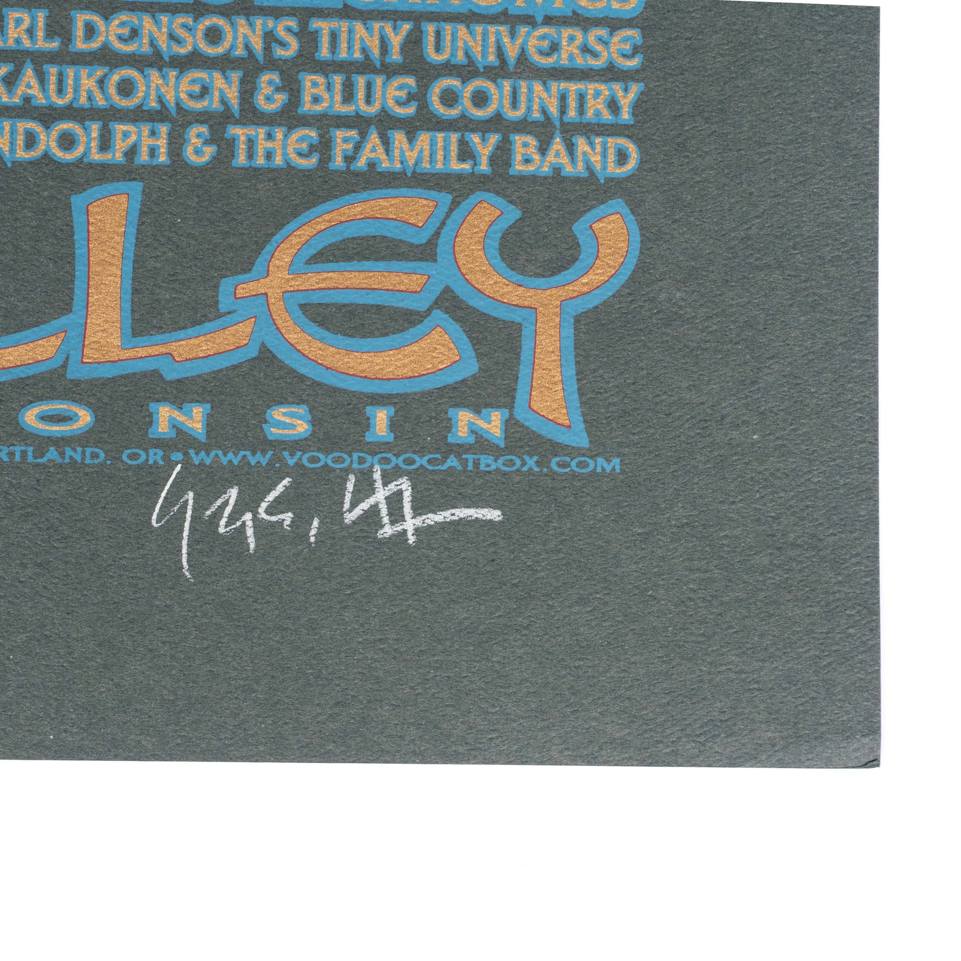 "Close-up of vibrant illustration and artist signature on The Other Ones Family Reunion poster