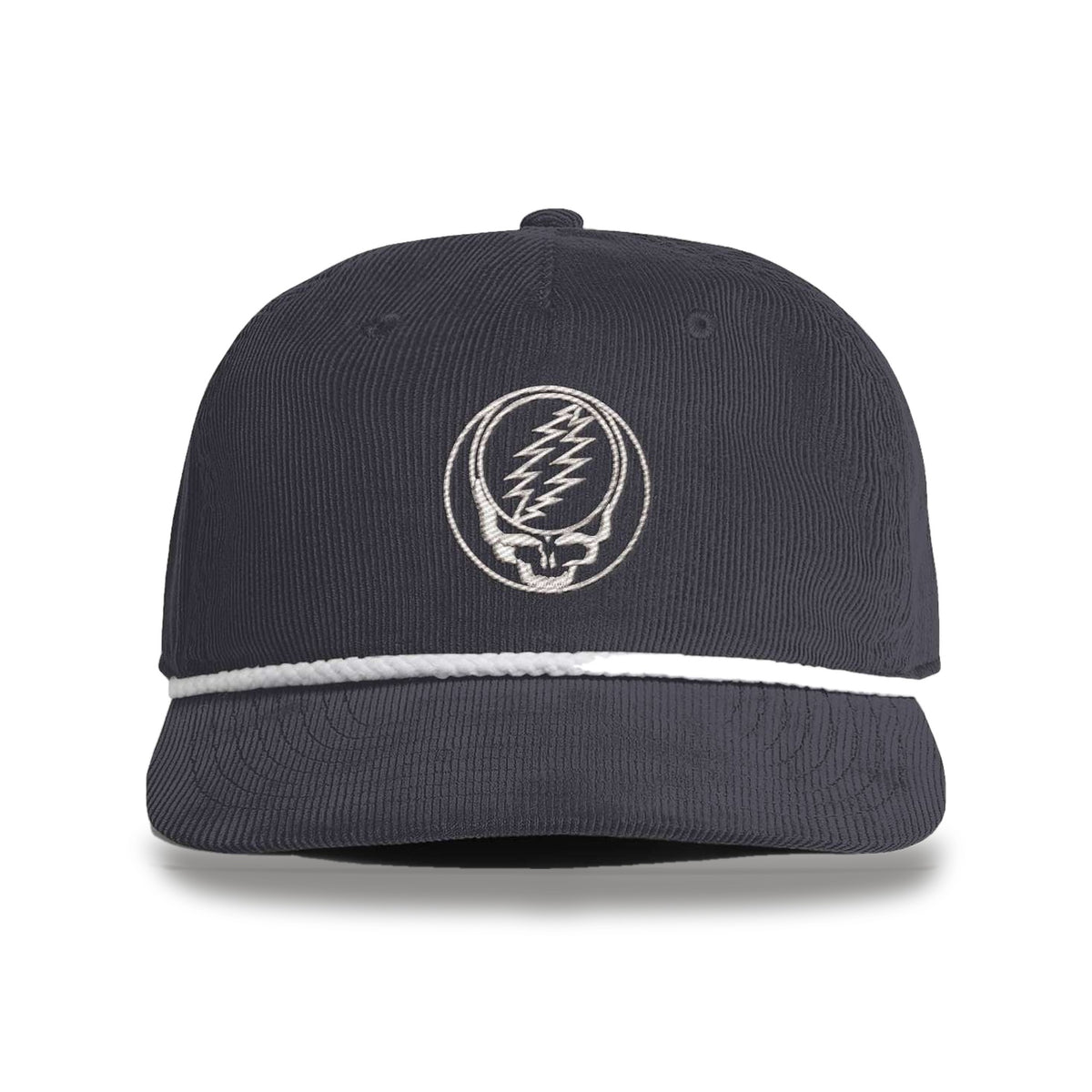 Grateful Dead Embroidered Stealie Cord Rope Cap - Navy