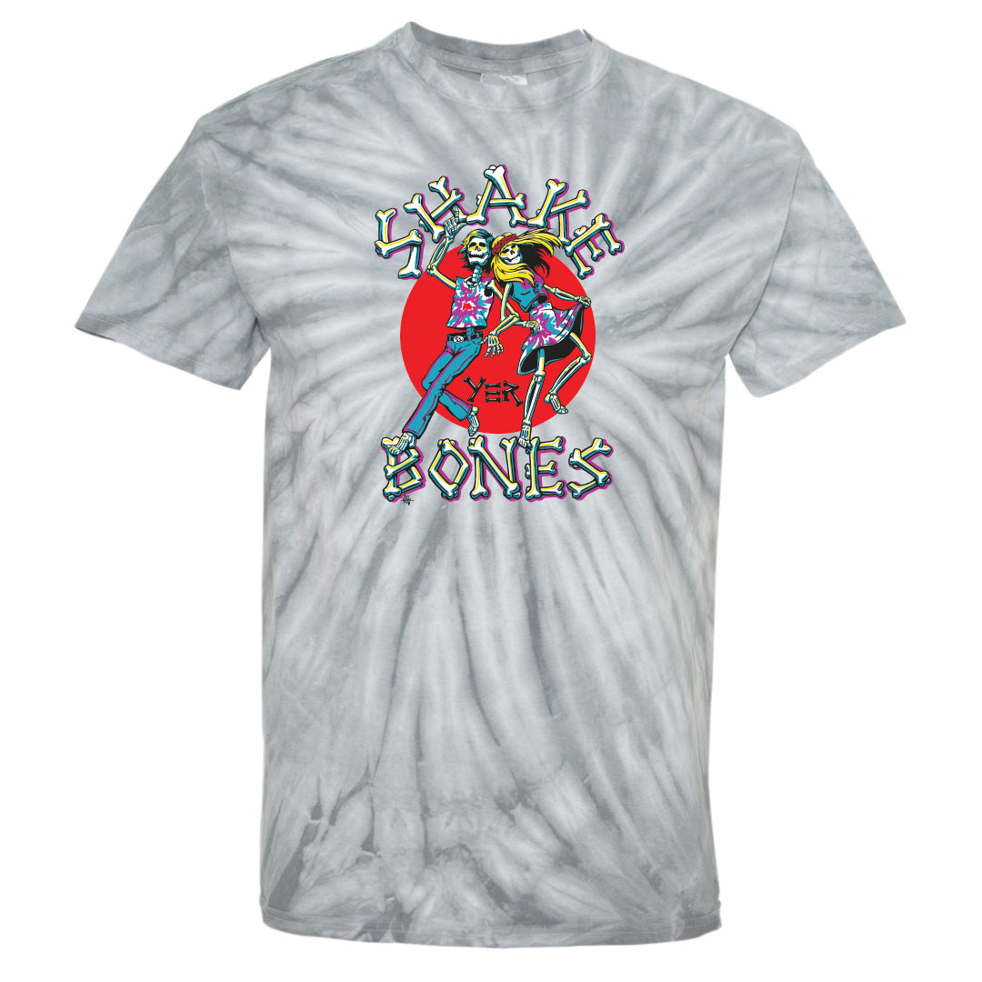 Shake Yer Bones Throwback Silver Tie-Dye T-Shirt