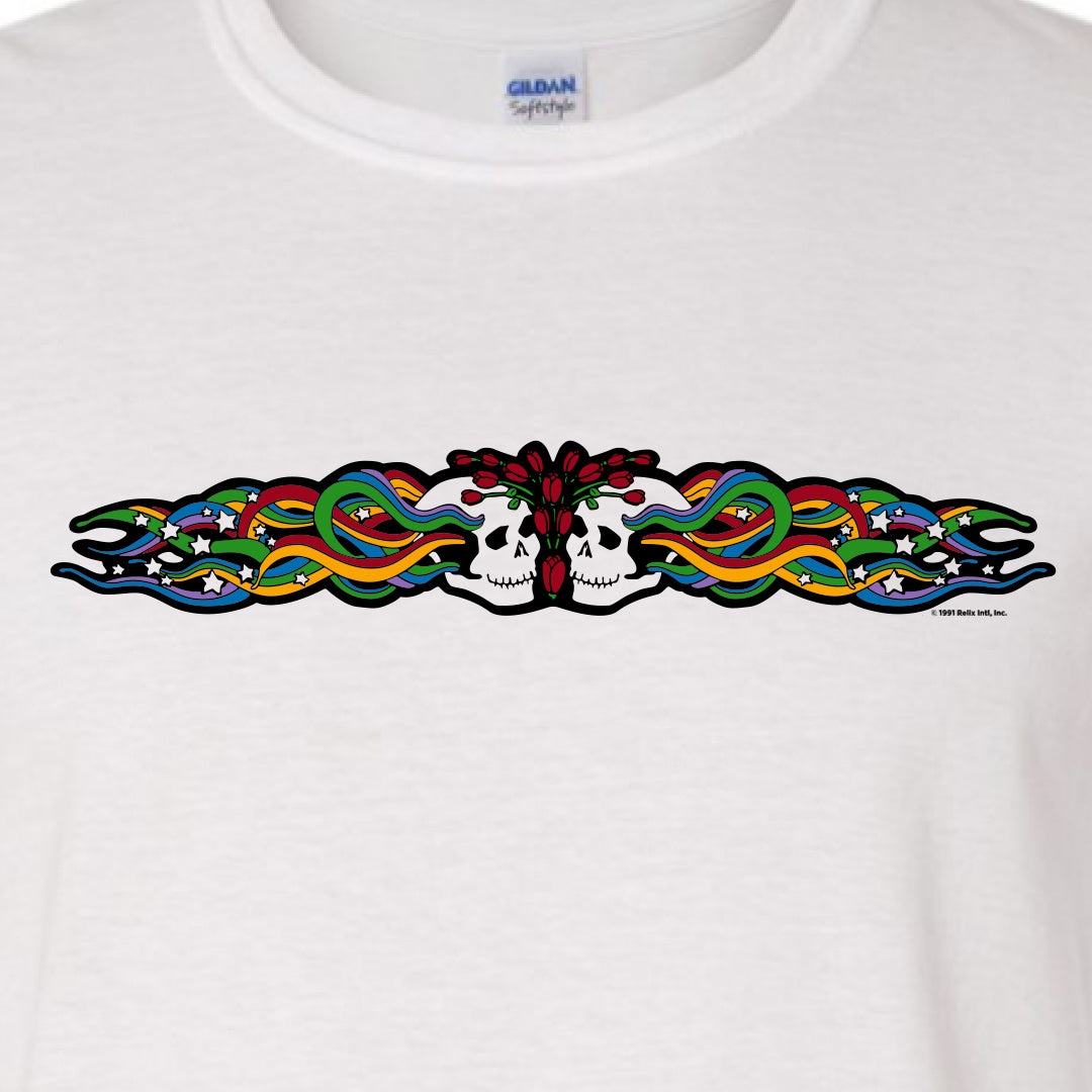 Twin Skulls Throwback Long Sleeve T-Shirt