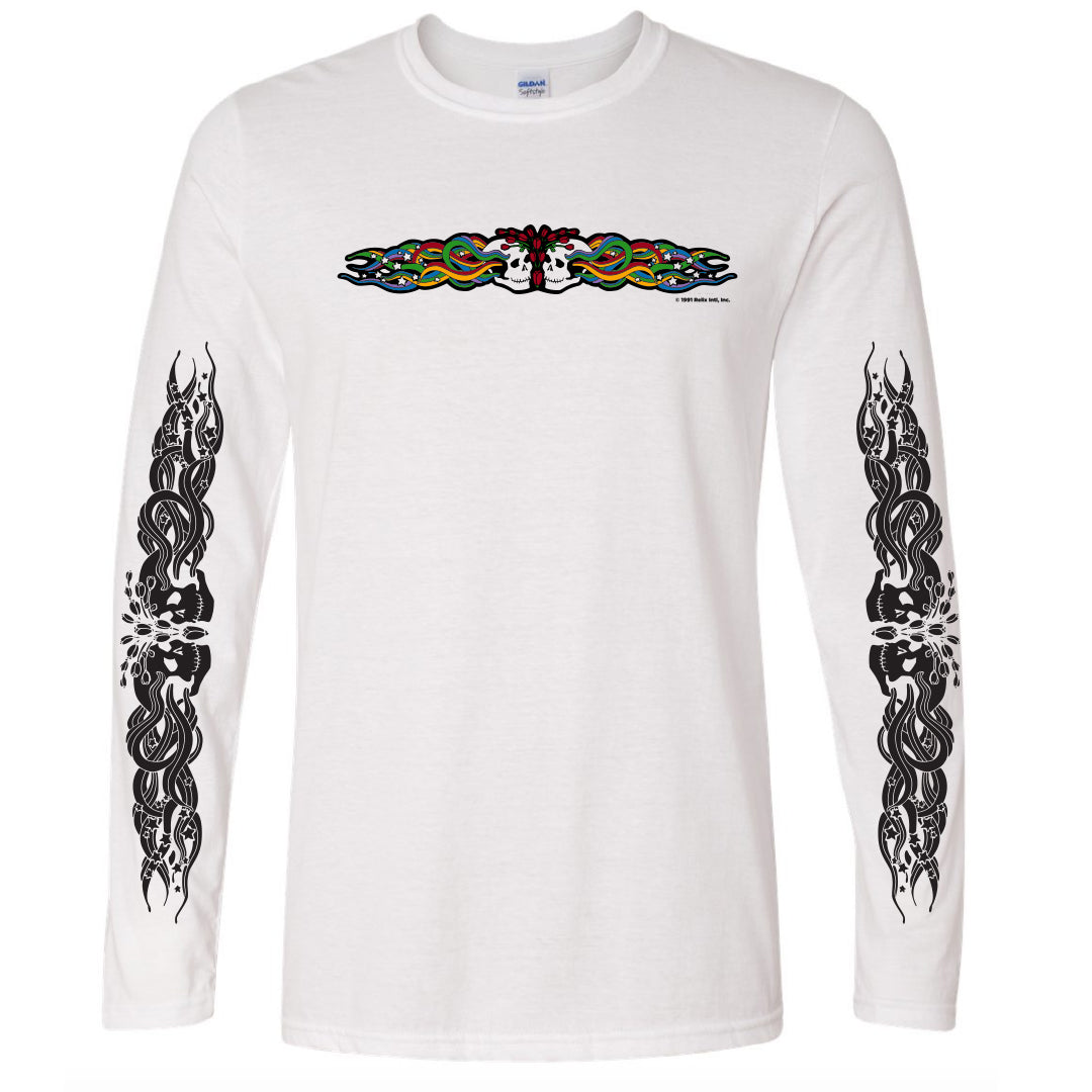 Twin Skulls Throwback Long Sleeve T-Shirt