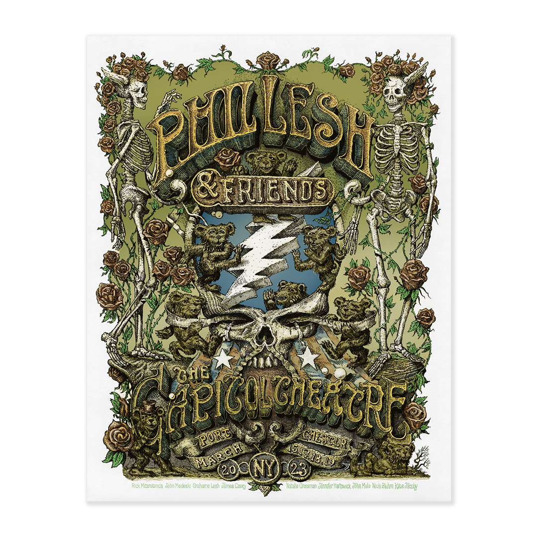 Phil Lesh & Friends Old Gold Variant Poster by David Welker (March 2023)