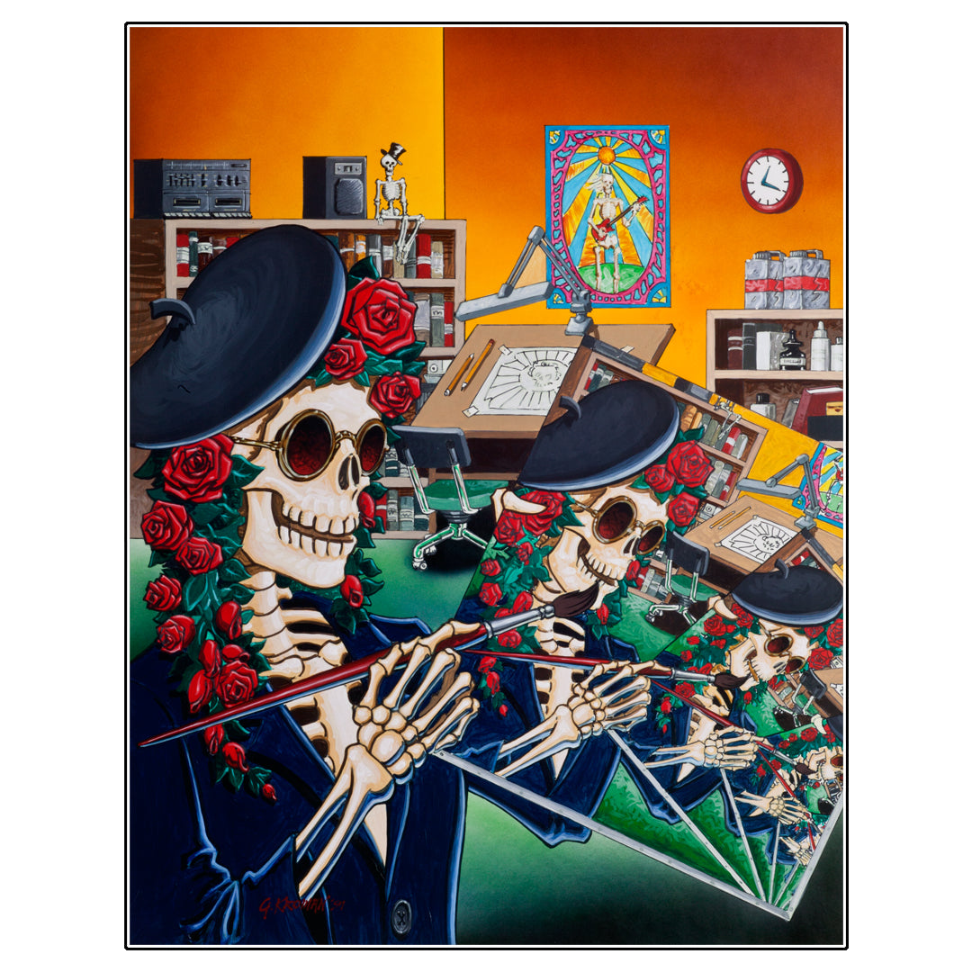 Limited edition Dead Artist Society vintage poster featuring classic Grateful Dead iconography with retro design elements