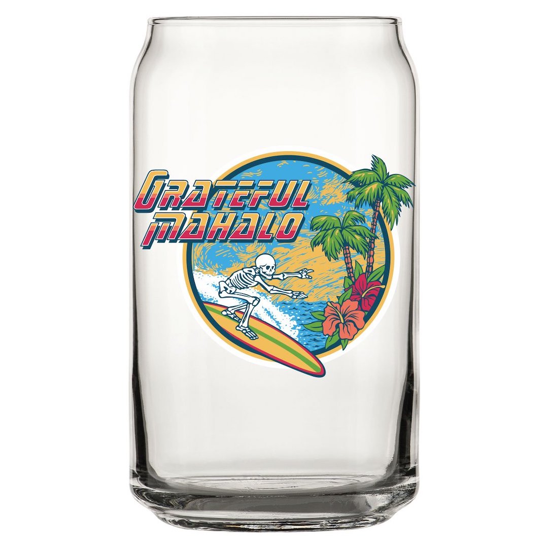 Grateful Mahalo Pint Glass