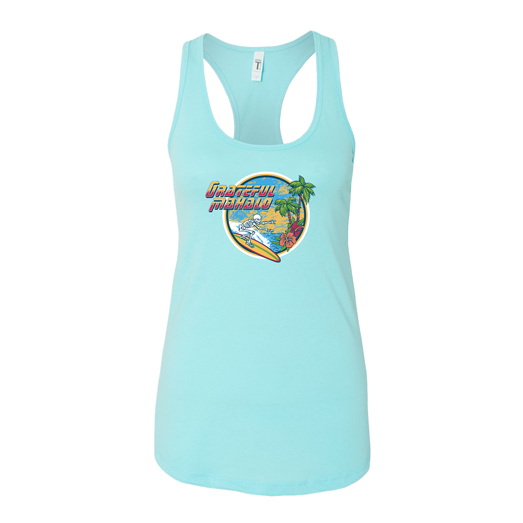 Grateful Mahalo Blue Racerback Tank