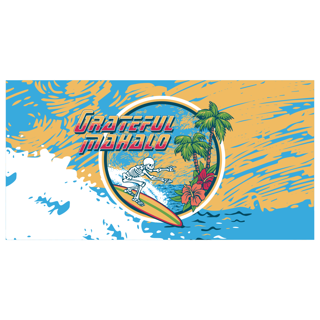 Grateful Mahalo Beach Towel