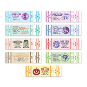 Phil Lesh & Friends mail order style souvenir ticket stubs from October 2022 featuring vintage design with event dates and colorful artwork