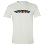 Twin Skulls throwback t-shirt front view featuring vintage-style twin skulls graphic